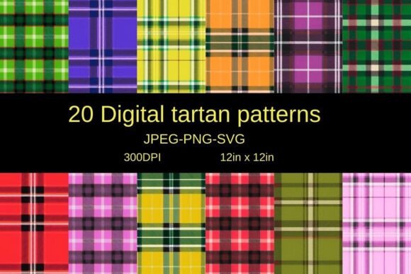 20 Digital Tartan Patterns: Graphics for Crafters