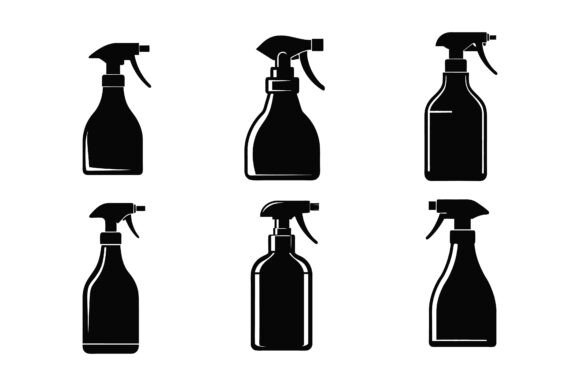 Bathroom Cleaner Silhouette Graphics & Mockups