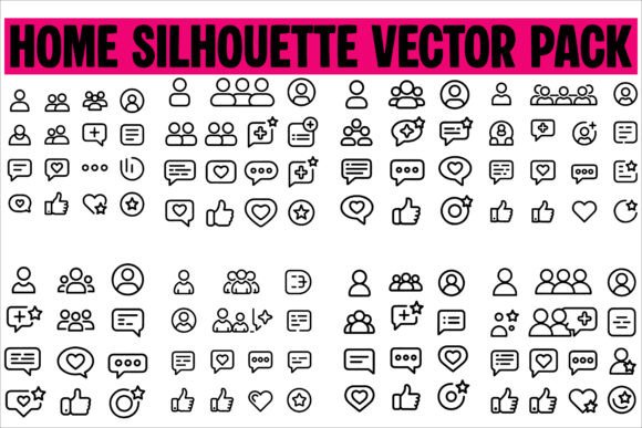Black Silhouette Vector Sets: Graphics for Crafts