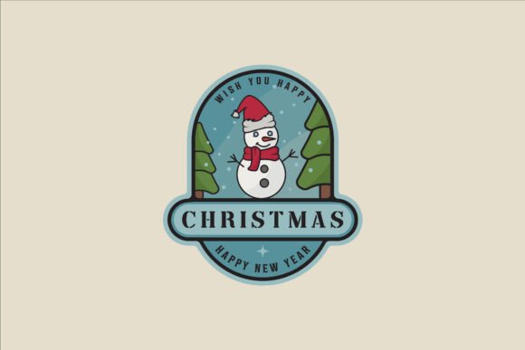 Christmas Snowman Emblem: Festive Logos & Graphics