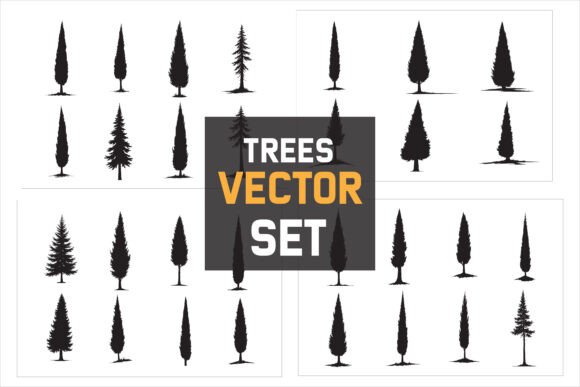 Cypress Tree Silhouettes: Graphics for Crafts