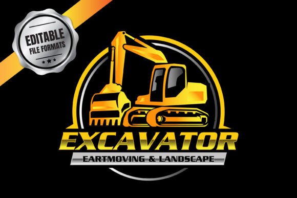 Excavator Heavy Vehicle Logo Template Graphics & Logos