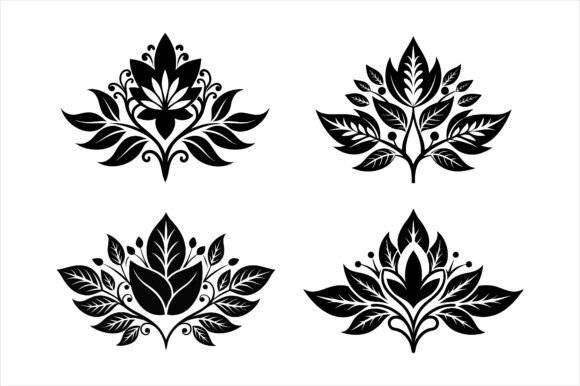 Floral Leaf Corner Graphics & Mockups