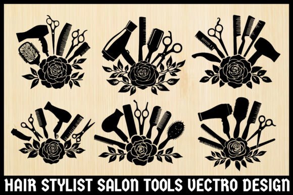 Hair Stylist Tools SVG Bundle: Graphics for Crafts