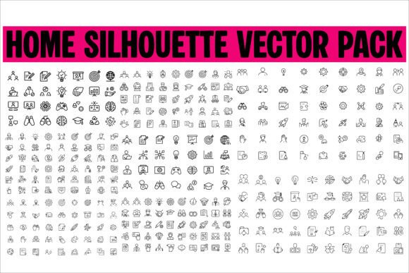 House Icons Black Silhouette Vector Set3: Graphics for Crafts