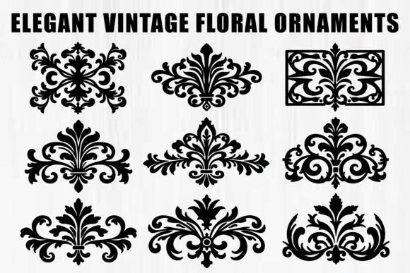 Laser Cut Floral Ornament Se: Graphics & Illustrations