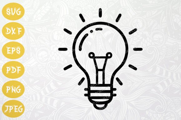 Lightbulb Icon SVG for Ideas Brands Graphics