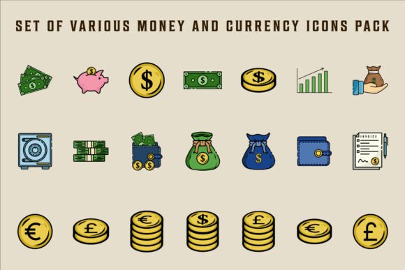 Money & Currency Icons: Graphics for Finance Blogs