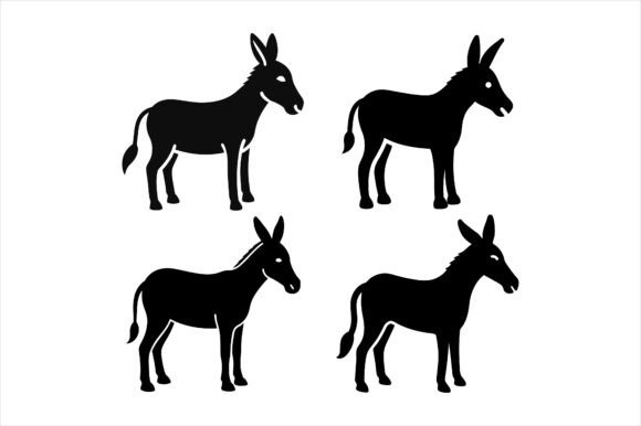 Mule Silhouette Vector Icon Bundle for Graphics and Print Materials Mockups