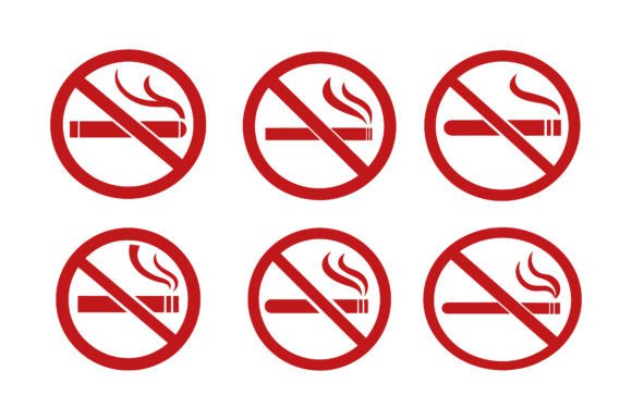 No Smoking Icon Bundle: Graphics & Mockups