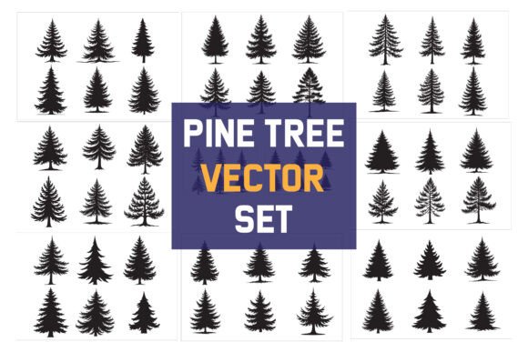 Pine Tree Vector Set: Graphics for Crafts