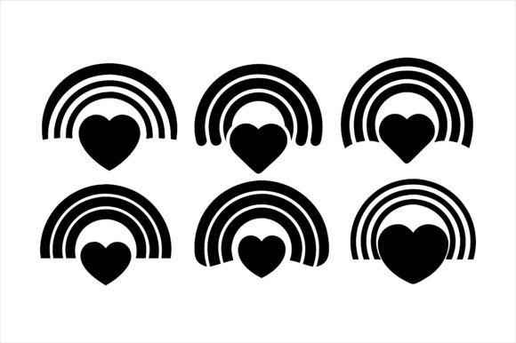 Rainbow Heart Graphics for Print Materials Mockups