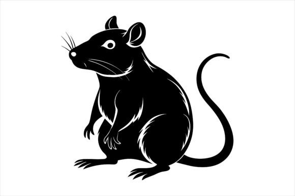 Rat Silhouette Graphics for Print Materials Mockups