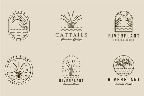 River Reed Line Art for Graphics and Logos