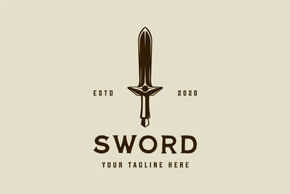 Sword Logo Vintage Vector Graphics & Logos
