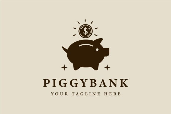 Vintage Piggy Bank Logos & Graphics Review